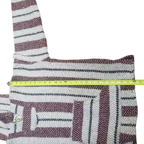 Baja Joe Unisex Striped Hoodie Pullover Size M Y2K Hippie Surfer Beach Rasta - Picture 10 of 11